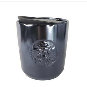 Starbucks Ceramic Double Wall Tumbler 8oz Iridescent Blue short mug Siren Logo